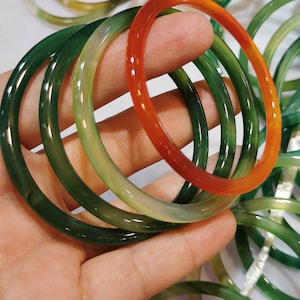 52-55mm Agate gemstone -Onyx cyrstal Round Circle Ring  bangle high quality chalcedony bracelet-pendant-earrings 1pcs