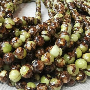 16" strand --Lemon Yellow Bronze Gold Sea Sediment Jasper Beads Round Gemstone  4mm 6mm 8mm 10mm  Natural Stone Healing Imperial necklace