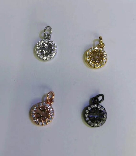 Hot Salefashion Jewelry 4pcs 18k Disc Coin Charms White Gold Rose