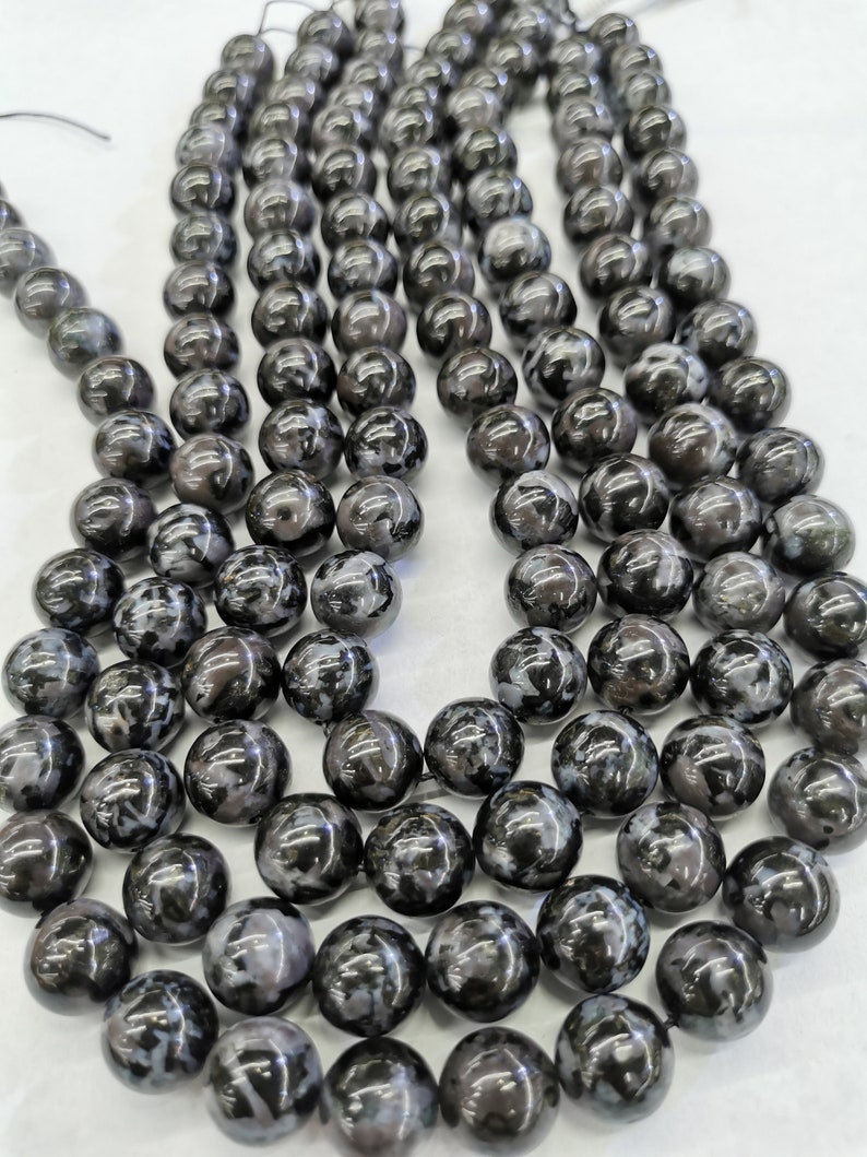 Genuine Indigo Gabbro Jewelry Purple blue black Round Beads Aka Mystic Merlinite 6mm 8mm 10mm 12mm 16inch for bracelet-necklace DIY