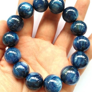 6-16mm  Genuine Kyanite Gemstone Blue Grade AA Round Loose Beads kyanite bracelet-Necklace beads 8inch