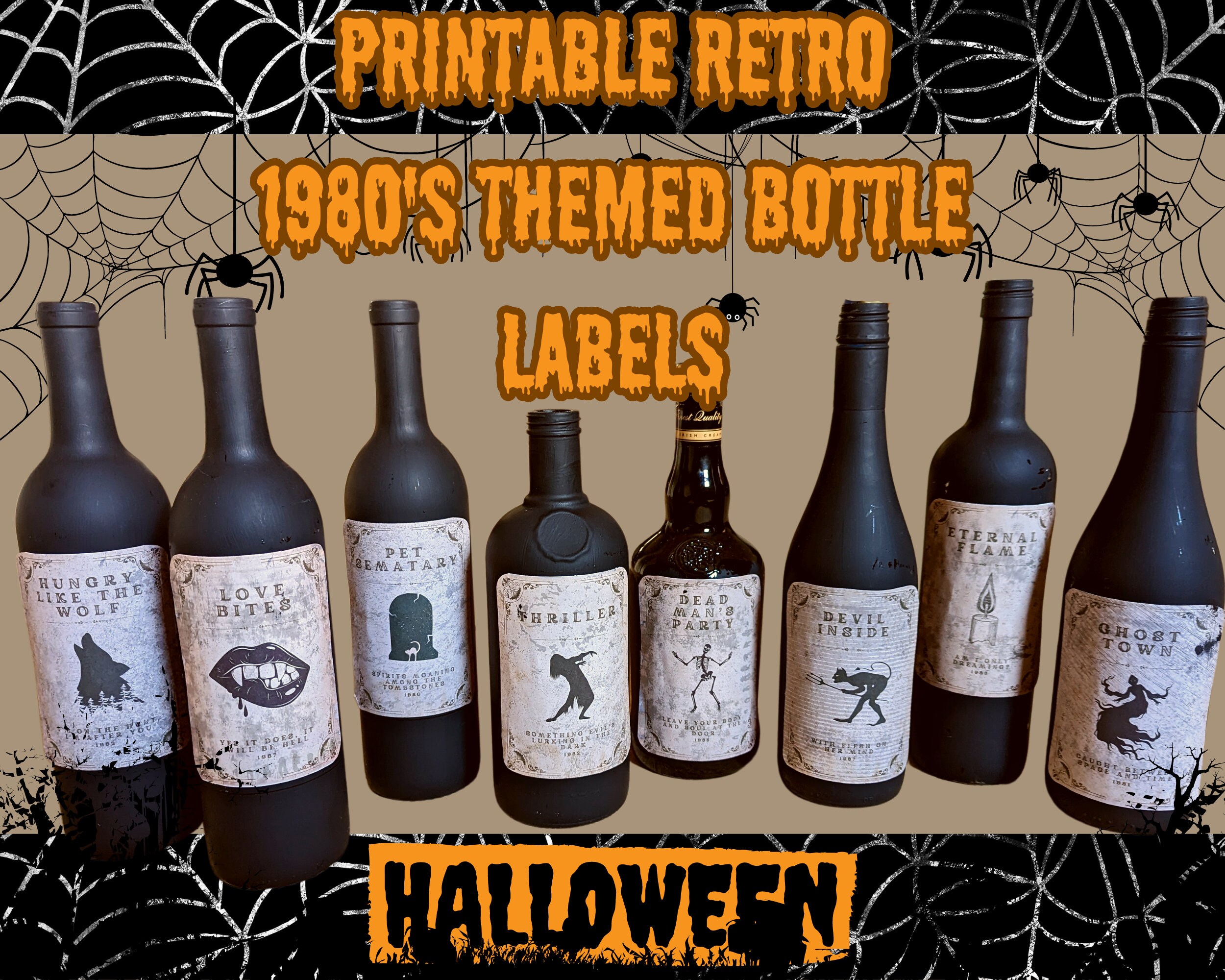 Printable, 1980's, Halloween, Vintage Style Bottle Labels, Halloween ...