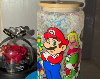 Super Mario snow globe glass can