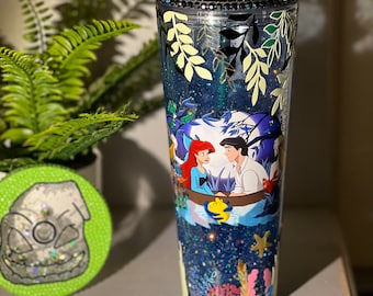 Ariel Snow globe Starbucks tumbler