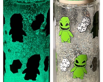 Glow in the dark Oogie Boogie glass can