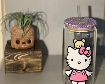 Hello Kitty glass can cup