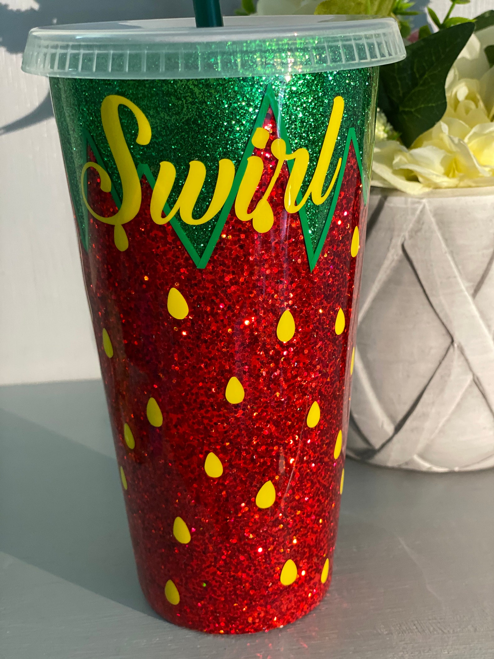 Strawberry shortcake Starbucks cup Etsy