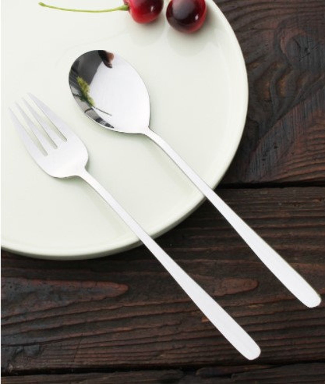 Soup Spoons Forks 6 Pack Long Handle Stainless Steel Reusable Etsy