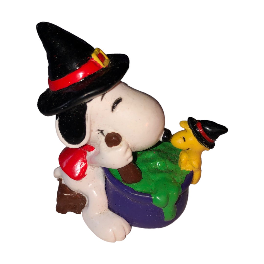 Peanuts Snoopy Halloween Witch Cauldron Pot Woodstock PVC Etsy