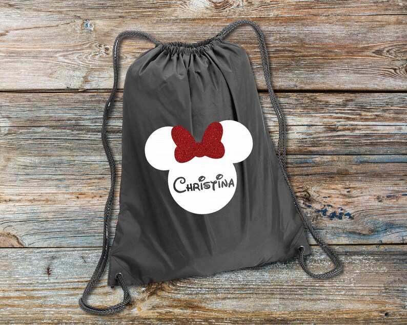 Drawstring Backpack Personalized Backpack Disney Backpack Etsy