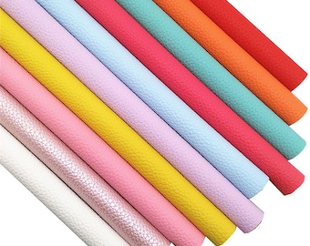 Litchi Embossed Faux Leather: Bright Colors Vinyl Fabric for Handbag Bows