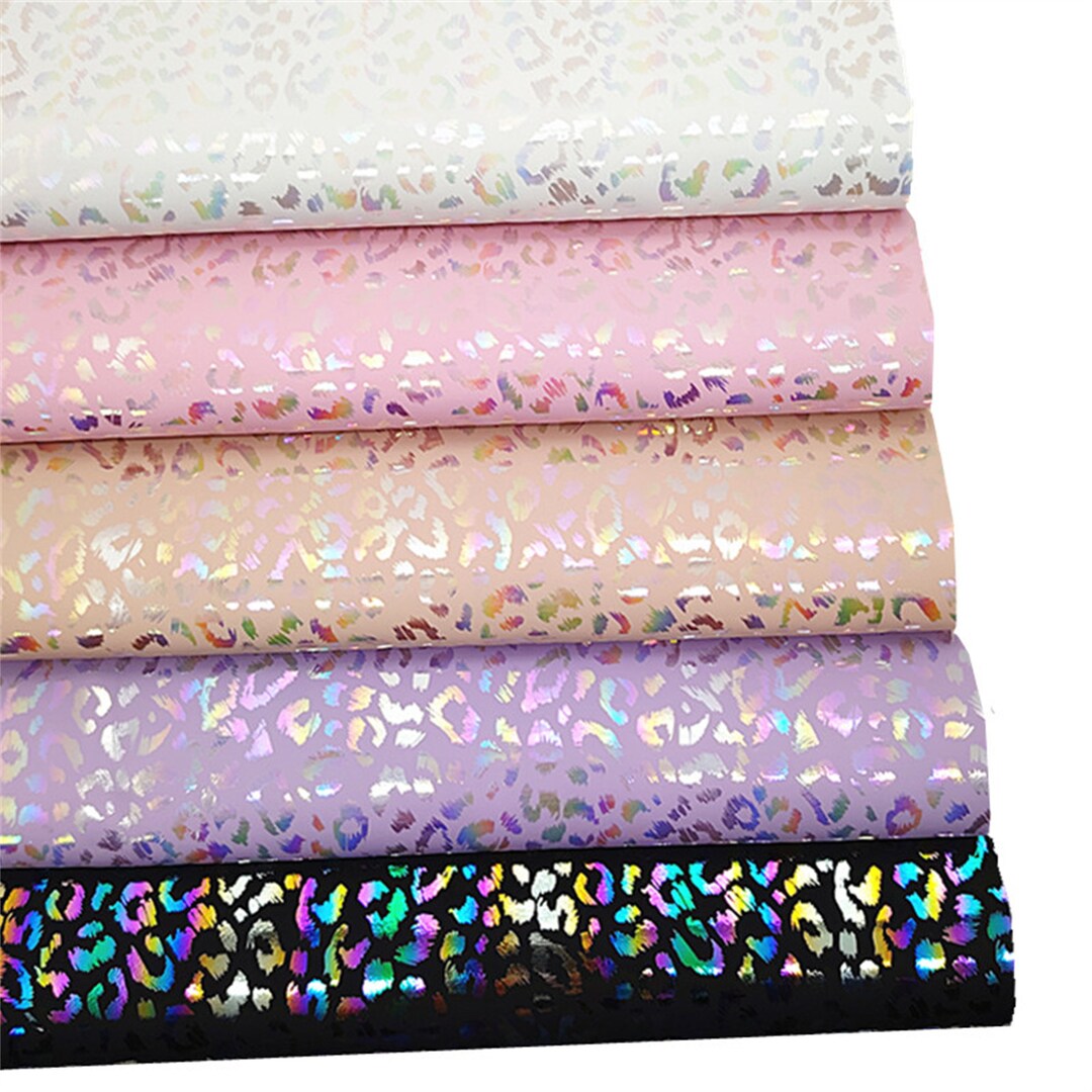 Iridescent Leopard Faux Leather Fabric, DIY Craft Bows - Etsy