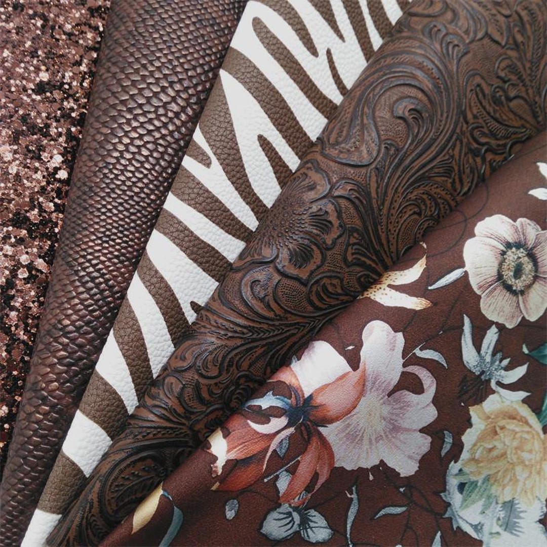 Floral Embossed Faux Leather Sheet, Wine Color Snake Zebra Print - Etsy