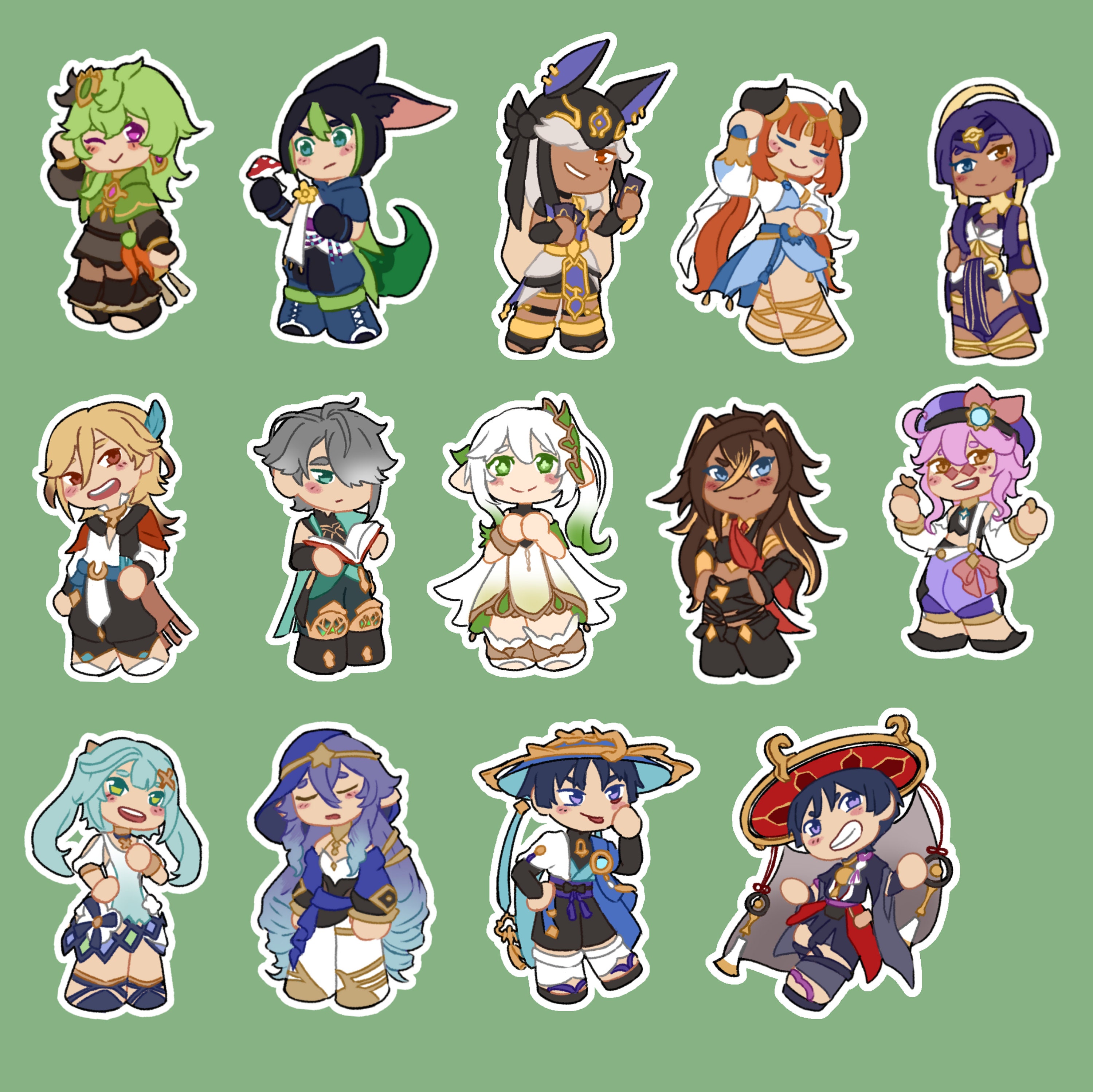Genshin Impact Stickers - Etsy