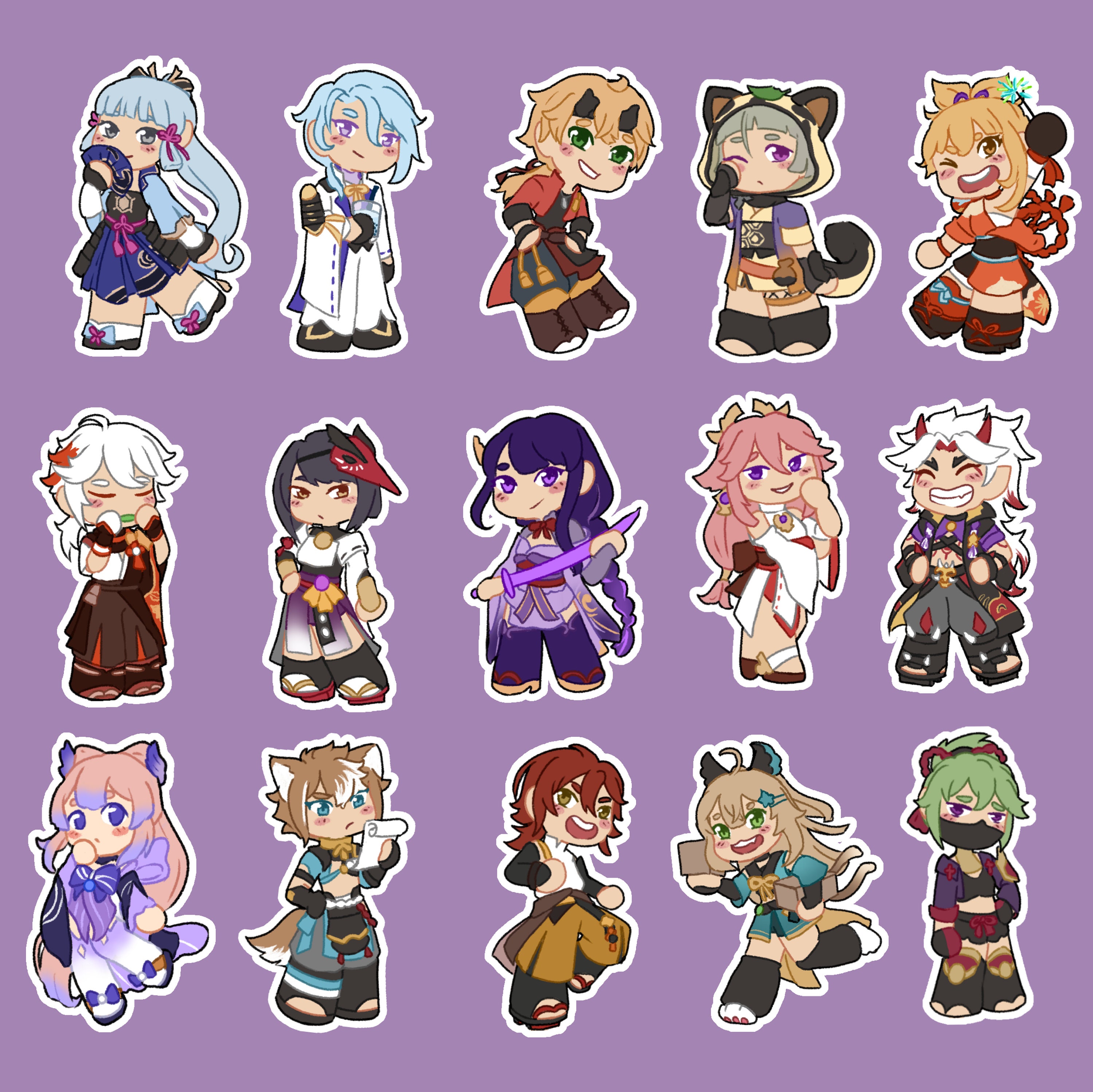 Genshin Impact Stickers - Etsy