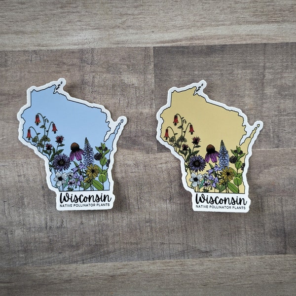 Wisconsin Pollinator Plants Sticker, Wisconsin Sticker, Save the Pollinators, Native Plants Sticker, Pollinators, Native Plants, Wisconsin