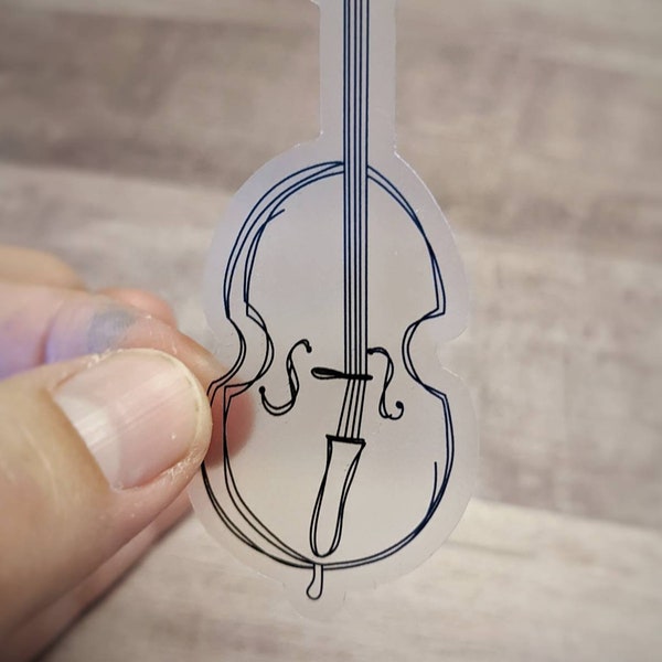 Bass Sticker, Clear Sticker, Instrument Sticker, Upright Bass Sticker, Double Bass Sticker, Music Sticker, Gift for Musician, Bass Player,