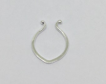 Chevron Fake Septum ring Silver 925 Fake Septum ring Faux Septum jewelry