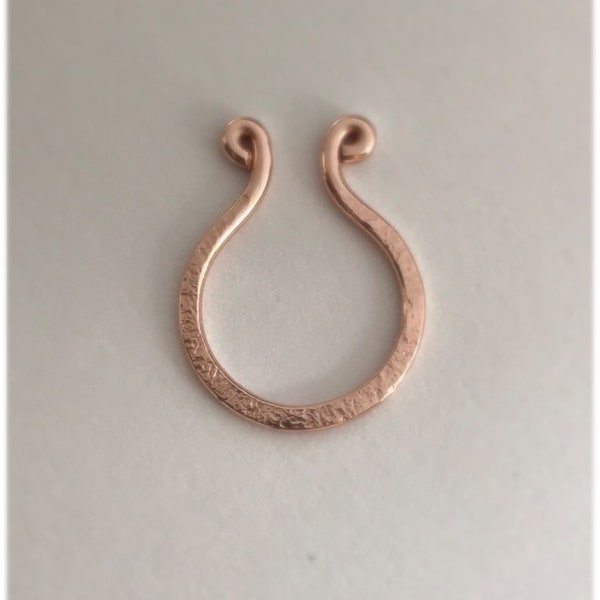 Fake Septum Ring Gold textured gold filled Dainty fake Septum ring non piercing septum ring