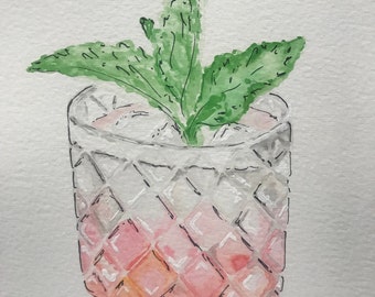 Custom Signature Drink Watercolor Illustration