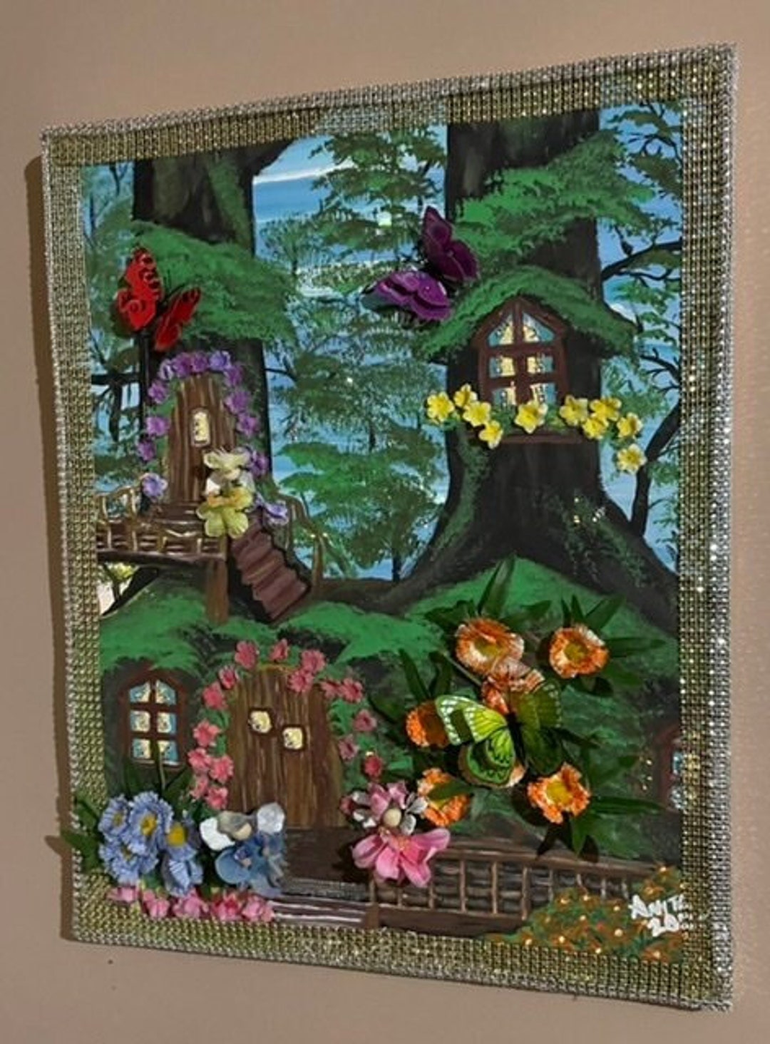 Lighted 3D Painting Fairy Garden 16 X 20 - Etsy