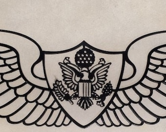 Army Aircrew Wings Steel Metal Sign; US Army Aircrew Wings; Aircrew Badge; Aircrew Wings; Army Aviation Badge