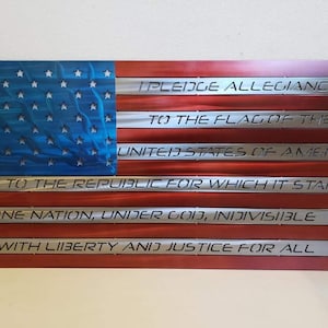Metal Flag, American Flag, Metal American Flag, American Flag Metal, Metal Pledge Flag, Steel American Flag, US Flag, Pledge of Allegiance