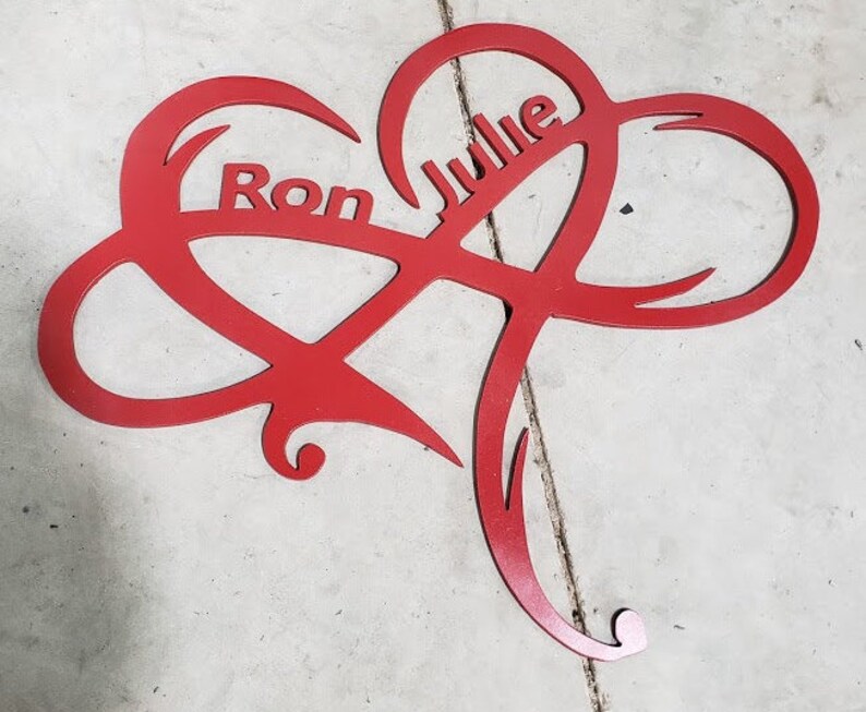 Steel Metal Sign Hanging Plasma Infinity Symbol with heart Custom /& Personalized Infinity Heart Metal Wall Art Steel wall d\u00e9cor