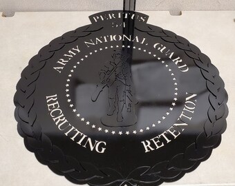 Army National Guard Recruiting and Retention Expert Badge Metal Sign, Steel, Plasma, Hanging, Award