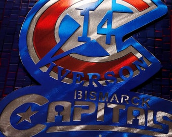 Bismarck Capitals Hockey Metal Art, Bismarck Hockey Boosters, Bismarck North Dakota Hockey,  Bismarck Capitals Hockey, Sports