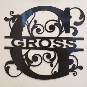 Custom Personalized Family Name Metal Sign, Metal Established Family Sign, Housewarming Gift, Door Hanger, Wedding Gift, Metal Monogram Sign