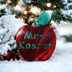 Teachers Gift, Apple Metal Desk Décor, Teacher Christmas Gift, Teacher Birthday Gift, Teacher Desk Décor