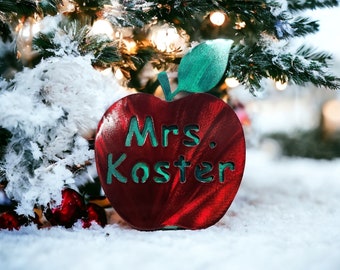 Teachers Gift, Apple Metal Desk Décor, Teacher Christmas Gift, Teacher Birthday Gift, Teacher Desk Décor