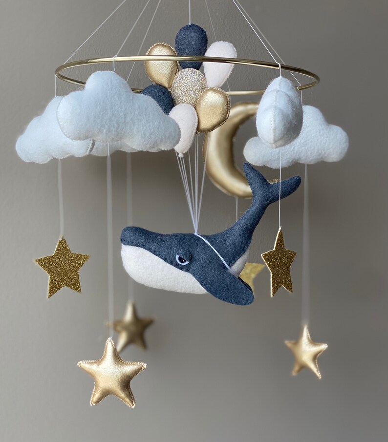 Whale Baby Crib Mobile Nautical Nursery Decor Sea Ocean Etsy Canada