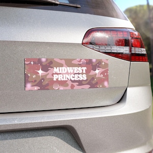Midwest Princess automagneet Leuke roze esthetische cowgirl ontwerp vinyl bumpermagneet voor auto&#39;s en vrachtwagens Duurzaam en waterdicht