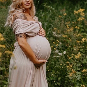 Borniu Maternity Dress For Photoshoot Women Pregnants Photography