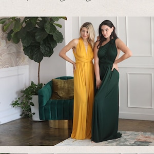 Holiday Sale! Bridesmaid Dress | Convertible Dress |  Bridesmaid Gown | Green Dress | Convertible Gown | Prom Dress | Emerald Dress |