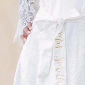 Bride Lace Robe, Long Floor Length Floral Lace bridal Robe, Satin Slip, Wedding Day Getting Ready  Robe, Gift for Bride, Bridal Shower Gift