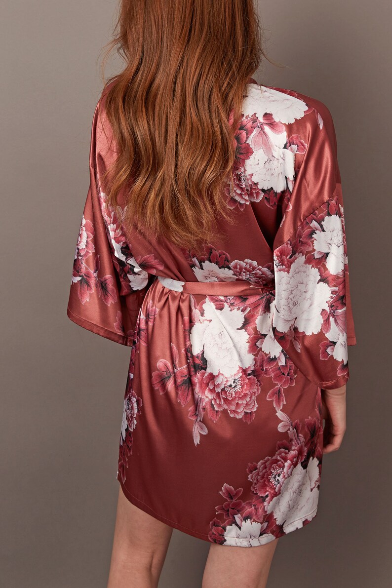 Navy Robe Bridesmaid Robes Bridesmaid Gifts Floral Satin Etsy