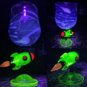 Handmade Uranium Glass rocket cup