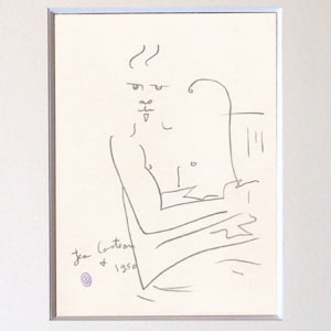 Jean Cocteau Drawing French Sketch Portrait Gay Youth Poet Angel