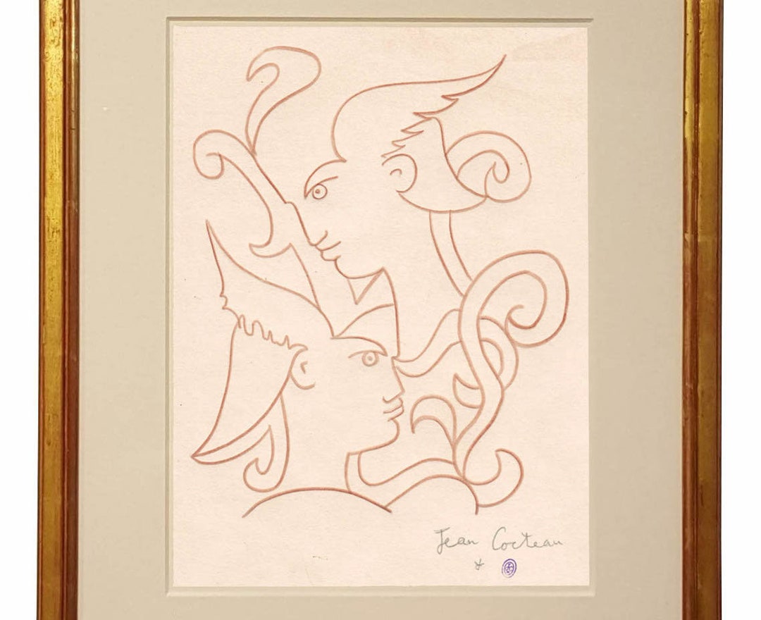 Jean Cocteau Drawing French Modernist Surrealist Portrait Etsy