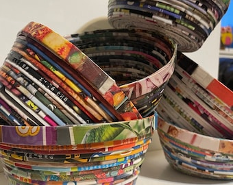 Recycled Paper Magazine Bowls Medium