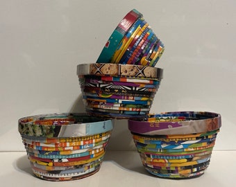 Recycled Paper Magazine Bowls Small