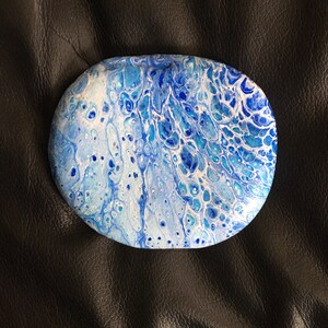 Acrylic Paint Poured Rock- Painted Rock - Fluid Rock Art