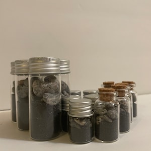 Emberlite & Black Magnetic Sand in a Bottle. Emberlite Yooperlite Magnetite Lake Superior