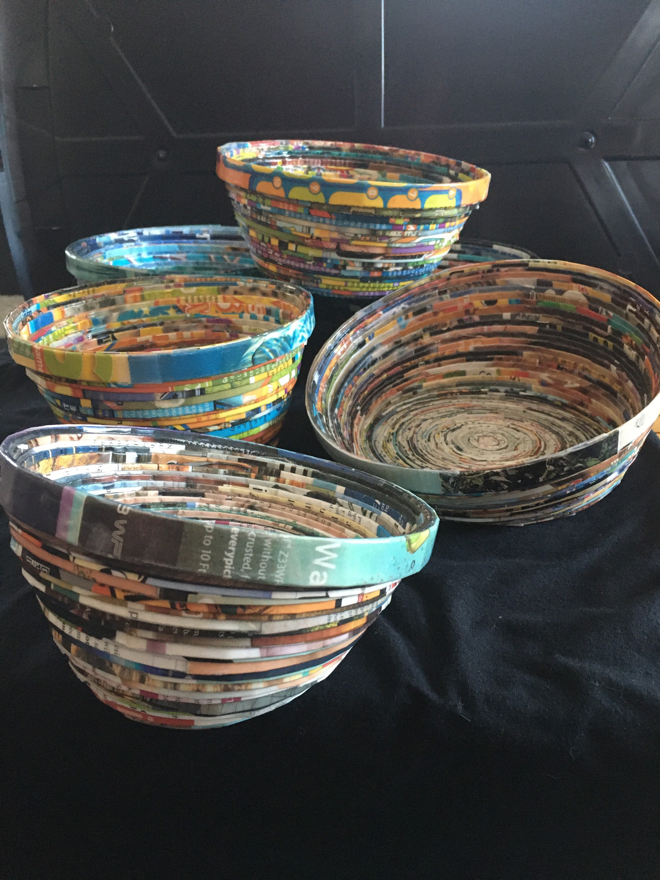 Recycled Paper Magazine Bowls Large Etsy