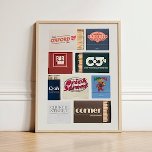 Vintage Matchbook Print Miami University Oxford Ohio Brick Street College Gift Student Corner Bar Graduation Alumni Christmas Holiday Gift