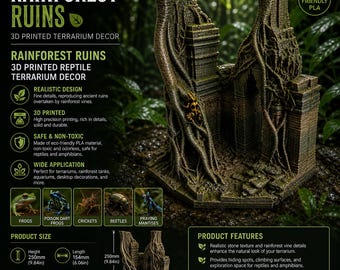 3D-printed reptile rainforest landscape decorations