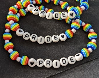 Rainbow Pride Flag Beaded Bracelet | LGBTQ bracelet | Pride bracelet | Rainbow | Love is Love Bracelet | LBGT Gifts